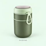 Green 710 ml food jar with approximate 15.3 cm height.