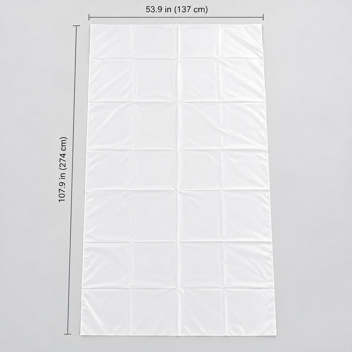 White table cover dimensions: 137 x 274 cm.