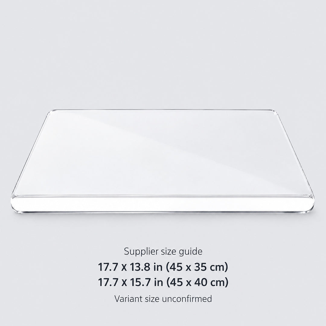 Supplier size guide: 45 x 35 or 45 x 40 cm; the current variant size is unconfirmed.