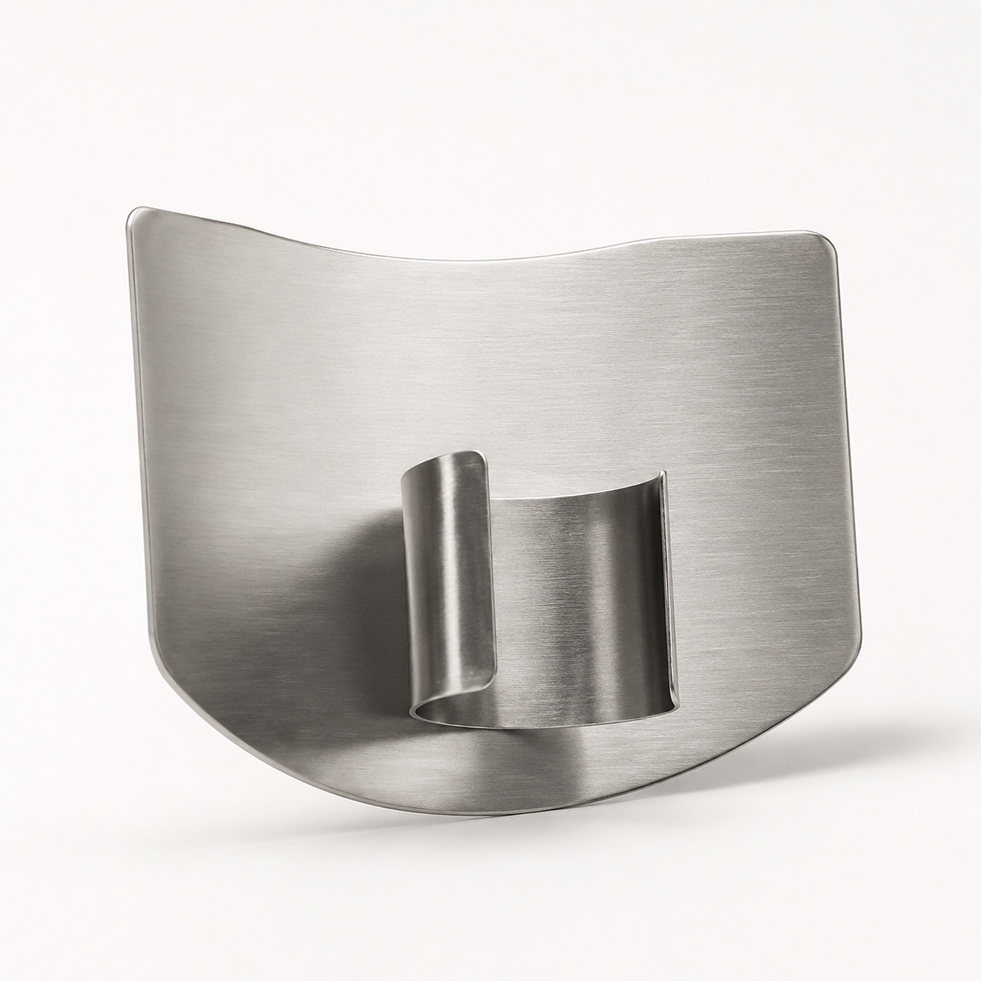 Single Finger Guard: smaller stainless steel shield with one split ring on the inner face