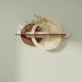 LED Backlit Round Wall Art, Wabi Sabi Textured Wood Disc