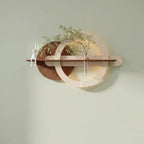 LED Backlit Round Wall Art, Wabi Sabi Textured Wood Disc