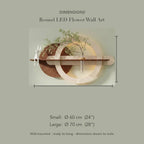 LED Backlit Round Wall Art, Wabi Sabi Textured Wood Disc