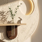 Wabi Sabi Plaster Wall Sconce, Japandi LED Decor