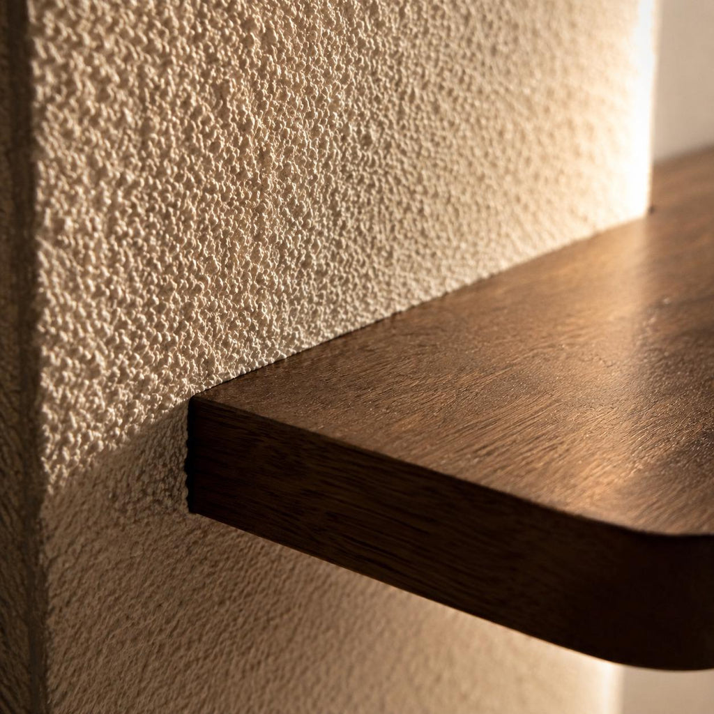 Vertical Wall Art with Shelf, Backlit Plaster Panel and