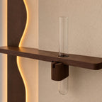 Vertical Wall Art with Shelf, Backlit Plaster Panel and