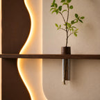 Vertical Wall Art with Shelf, Backlit Plaster Panel and
