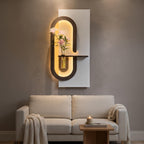 Backlit Wall Sconce Art, Tall Panel with Glowing Arch