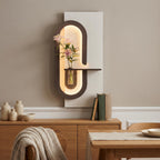 Backlit Wall Sconce Art, Tall Panel with Glowing Arch