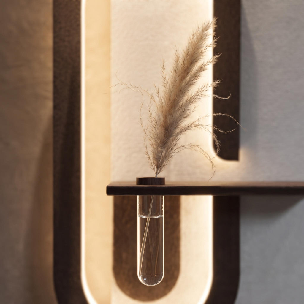Backlit Wall Sconce Art, Tall Panel with Glowing Arch
