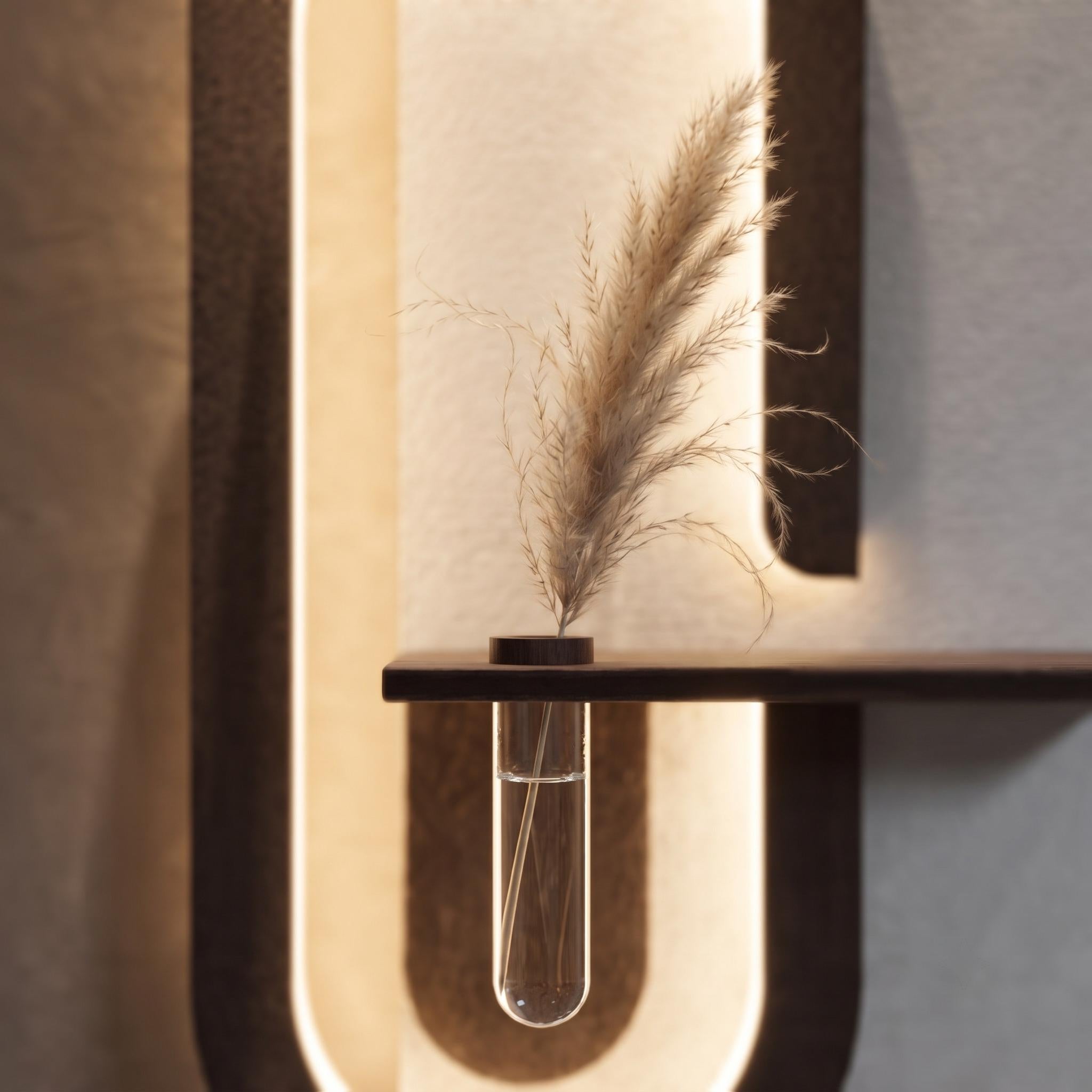 Backlit Wall Sconce Art, Tall Panel with Glowing Arch