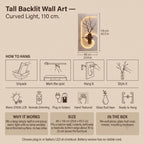 Tall Wall Art with Shelf and Vase