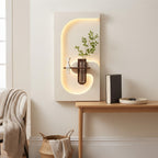 Tall Wall Art with Shelf and Vase