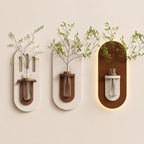 Textured LED Wall Stem Vase, Cream Test Tube Holder Mood