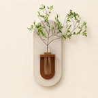 Textured LED Wall Stem Vase, Cream Test Tube Holder Mood