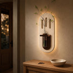 Textured LED Wall Stem Vase, Cream Test Tube Holder Mood