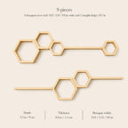 Wall Shelf Set, Natural Pine Wood Hexagon Honeycomb Plant