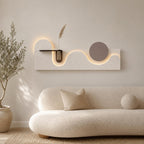 Gypsum Wall Art, Backlit Plaster Panel With Floating Bud