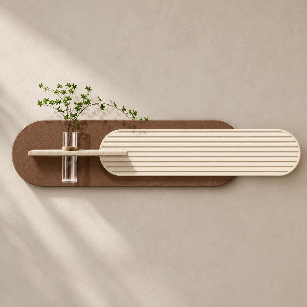Fluted LED Wall Panel, Cream Rust Sandstone Glass Tube Vase