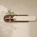 Fluted LED Wall Panel, Cream Rust Sandstone Glass Tube Vase