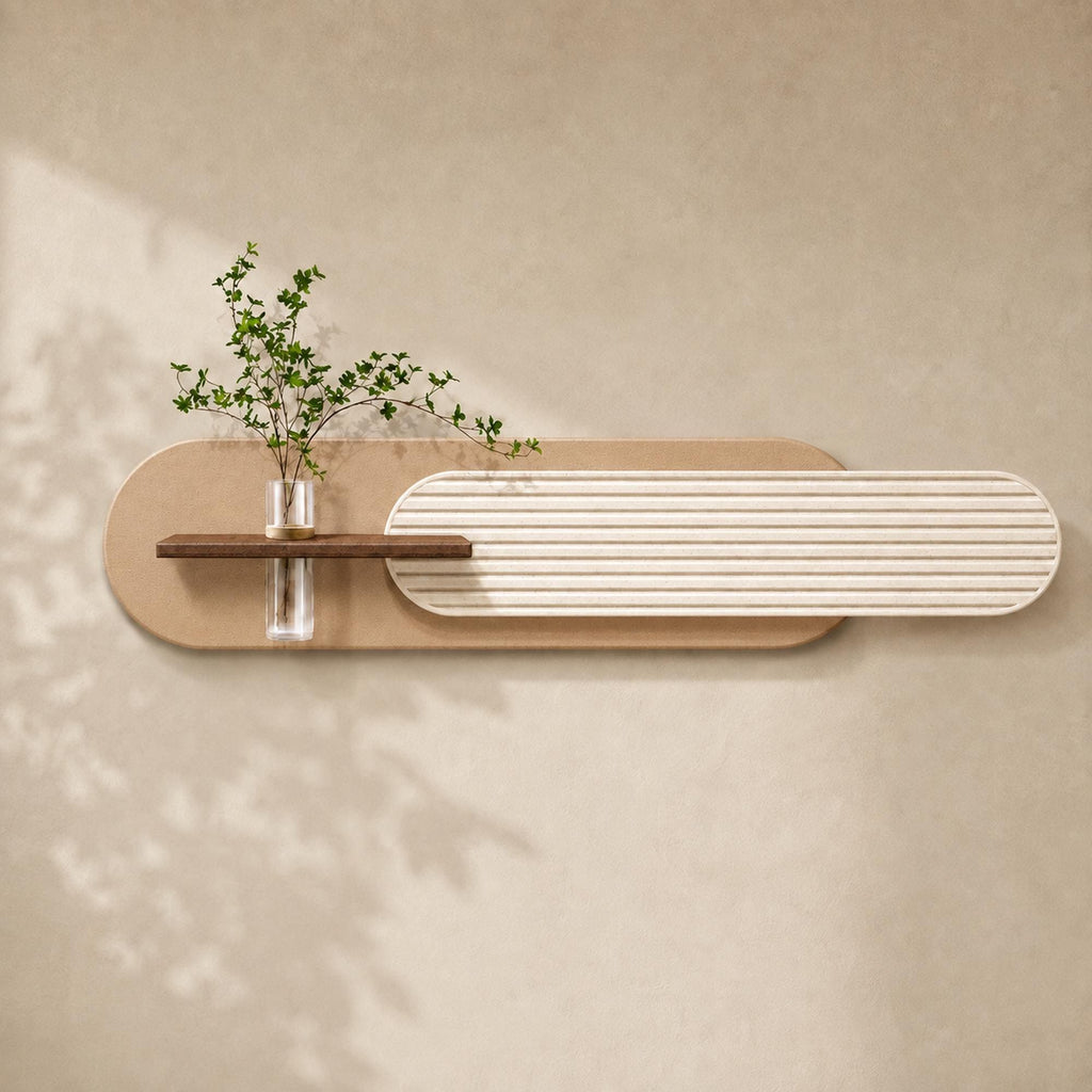 Fluted LED Wall Panel, Cream Rust Sandstone Glass Tube Vase