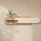 Fluted LED Wall Panel, Cream Rust Sandstone Glass Tube Vase
