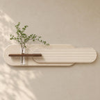 Fluted LED Wall Panel, Cream Rust Sandstone Glass Tube Vase