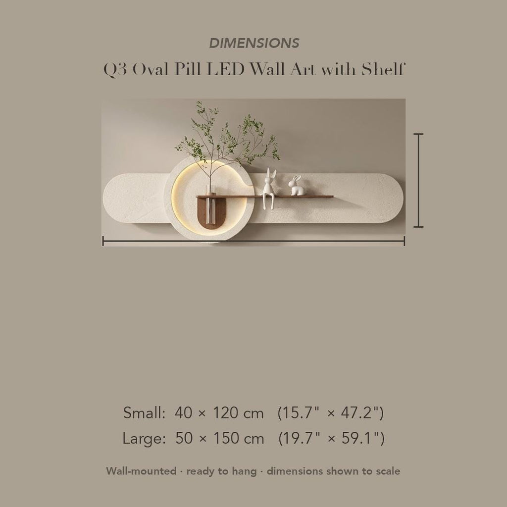 LED Backlit Wall Art, Oval Wabi Sabi Wood Panel with Flower