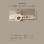 LED Backlit Wall Art, Oval Wabi Sabi Wood Panel with Flower