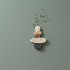 Wabi Sabi Stone Wall Art, Japandi Pebble Totem Decor