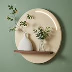 LED Backlit Round Wall Art, Small Wabi Sabi Wood Panel with