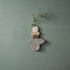 Wabi Sabi Stone Wall Art, Japandi Pebble Totem Decor