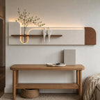 Above Sofa Wall Decor, Long Backlit Wall Art with Shelf and