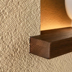Long Wall Art Above Sofa, Backlit Plaster Panel with Shelf