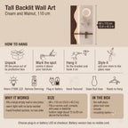 Vertical Wall Art with Shelf, Backlit Plaster Panel and