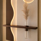 Vertical Wall Art with Shelf, Backlit Plaster Panel and