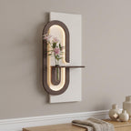 Backlit Wall Sconce Art, Tall Panel with Glowing Arch