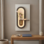 Backlit Wall Sconce Art, Tall Panel with Glowing Arch
