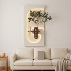 Tall Wall Art with Shelf and Vase