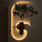 Tall Wall Art with Shelf and Vase
