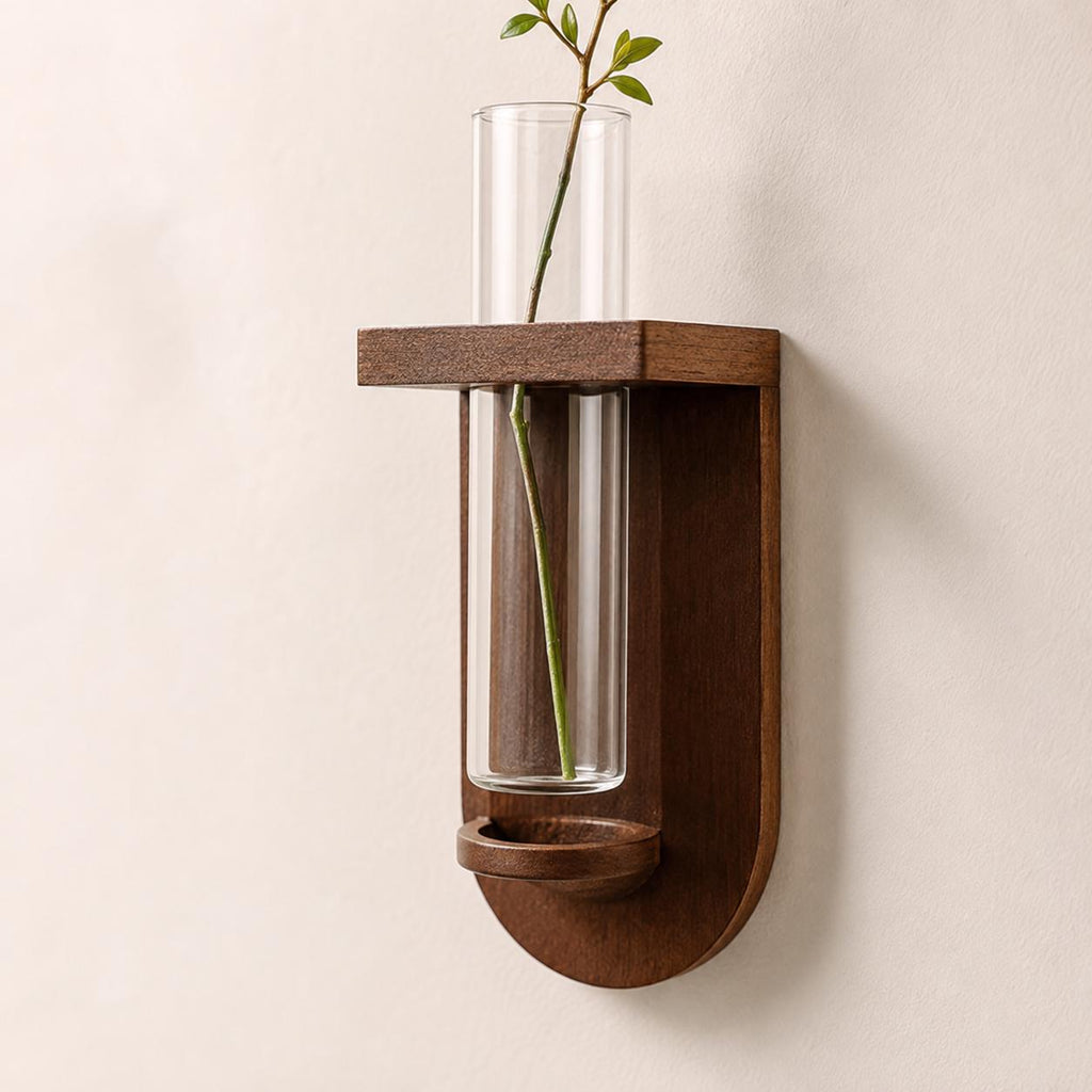 Textured LED Wall Stem Vase, Cream Test Tube Holder Mood