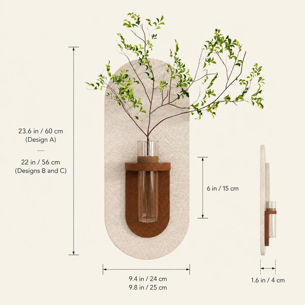 Textured LED Wall Stem Vase, Cream Test Tube Holder Mood