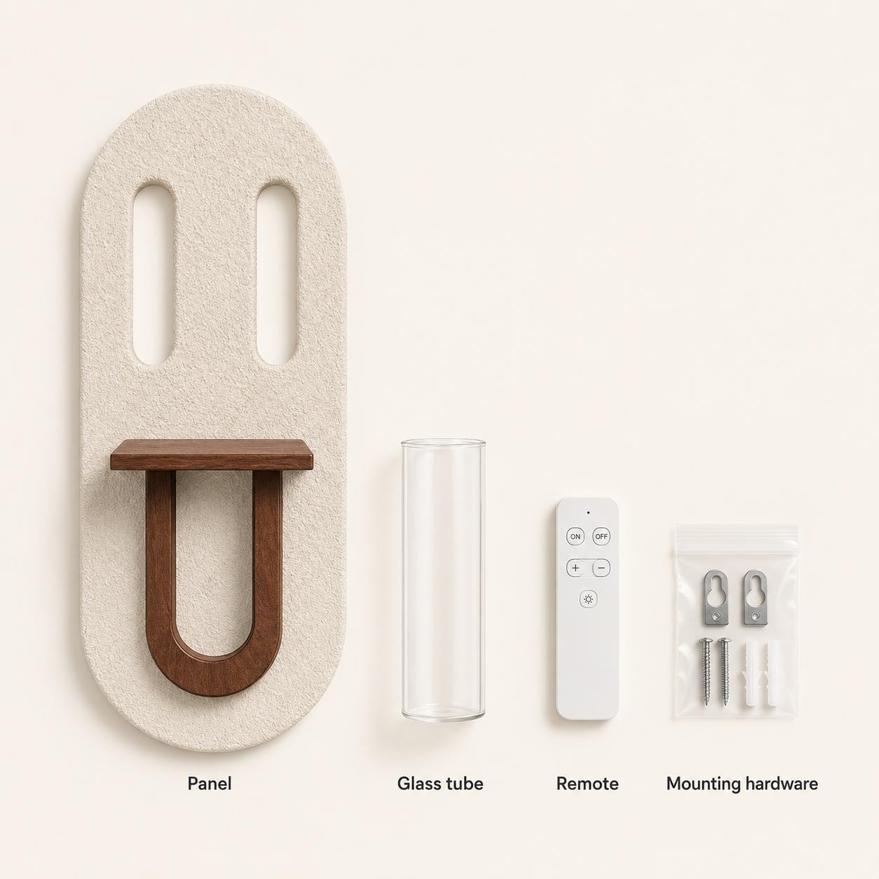 Textured LED Wall Stem Vase, Cream Test Tube Holder Mood