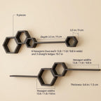 Hexagon Wall Shelf Set, Matte Black Pine Wood Plant Shelves