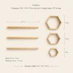 Hexagon Wall Shelf, Natural Pine Wood Honeycomb Plant