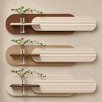 Fluted LED Wall Panel, Cream Rust Sandstone Glass Tube Vase