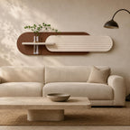 Fluted LED Wall Panel, Cream Rust Sandstone Glass Tube Vase