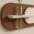 Fluted LED Wall Panel, Cream Rust Sandstone Glass Tube Vase