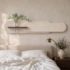 Fluted LED Wall Panel, Cream Rust Sandstone Glass Tube Vase