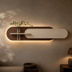 Fluted LED Wall Panel, Cream Rust Sandstone Glass Tube Vase